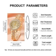 Ceasuri de lux cu strass pentru femei, ceas de mână elegant, ceas de cuarț pentru femei, set de bijuterii pentru femei, relogio 