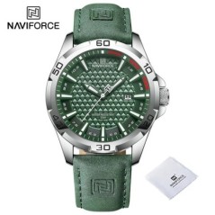 NAVIFORCE Ceas de mână cu calendar de cuarț militar casual sport pentru bărbați pentru bărbați Ceas din piele rezistent la apă R