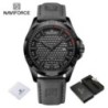 NAVIFORCE Ceas de mână cu calendar de cuarț militar casual sport pentru bărbați pentru bărbați Ceas din piele rezistent la apă R