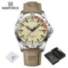 NAVIFORCE Ceas de mână cu calendar de cuarț militar casual sport pentru bărbați pentru bărbați Ceas din piele rezistent la apă R