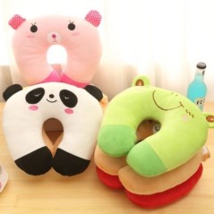 Creativ Drăguț Animal Panda Pisică Urs Pernă de pluș în formă de U Coloanei vertebrale cervicale Gât Călătorii Portabil Birou ac