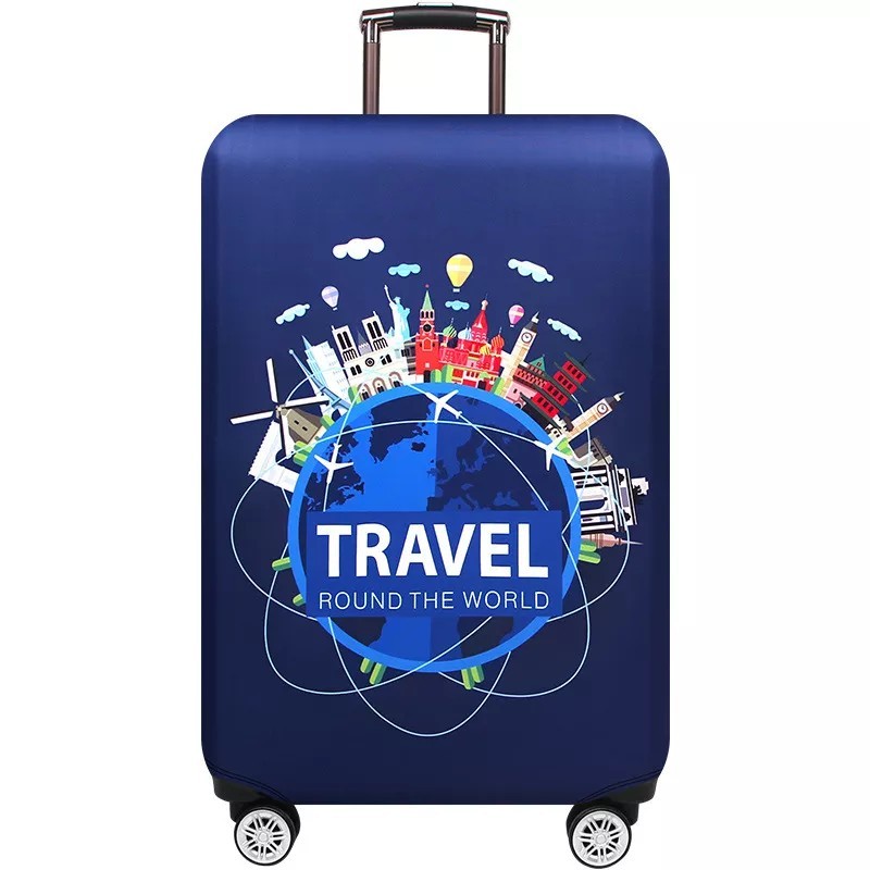 Travel Around The Word Suitcase Protective Covers Thick Elastic Luggage Cover Protector For 18"-32" Baggage Travel Bag Case 262 Travel Around The Word Suitcase Protective Covers Thick Elastic Luggage Cover Protector For 18"-32" Baggage Travel Bag Case 262