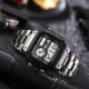 YIKAZE Ceas Digital Ceas Bărbătesc Curea din oțel inoxidabil Ceasuri sport cu numărătoare inversă Ceas de mână electronic cu LED