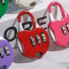 Metal Mini Cadran cu 3 cifre Blocare cu parolă Cod combinat Lacăt Valisă de călătorie Protector de jurnal Instrument de securita