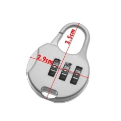 Metal Mini Cadran cu 3 cifre Blocare cu parolă Cod combinat Lacăt Valisă de călătorie Protector de jurnal Instrument de securita