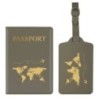2 buc/set Husa pentru pașaport și etichetă pentru bagaje, Suport pașaport de călătorie Organizator portofel