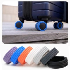Protector de roți din silicon pentru 8 bucăți pentru bagaje, pentru a reduce zgomotul, pentru bagaje de călătorie, valiză, roți,