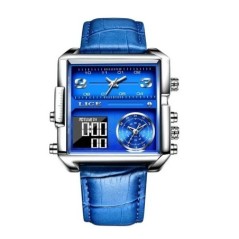 Ceas de mână sport pentru bărbați, original de lux LIGE, cu cuarț auriu, oțel, rezistent la apă, ceas cu afișaj dublu, ceasuri p