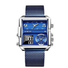 Ceas de mână sport pentru bărbați, original de lux LIGE, cu cuarț auriu, oțel, rezistent la apă, ceas cu afișaj dublu, ceasuri p