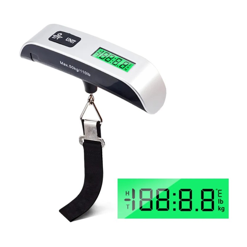 Cântar digital portabil pentru greutatea bagajelor, 50 kg/110 lb, cu afișaj LCD, de buzunar, valiza electronică, cântar de călăt