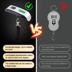 Cântar digital portabil pentru greutatea bagajelor, 50 kg/110 lb, cu afișaj LCD, de buzunar, valiza electronică, cântar de călăt