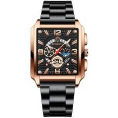 Ceasuri Bărbați Gold Square Ceasuri Originale de Lux din Oțel Inoxidabil Impermeabil Relogio Masculino