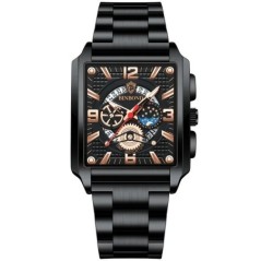 Ceasuri Bărbați Gold Square Ceasuri Originale de Lux din Oțel Inoxidabil Impermeabil Relogio Masculino