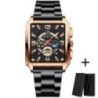 Ceasuri Bărbați Gold Square Ceasuri Originale de Lux din Oțel Inoxidabil Impermeabil Relogio Masculino