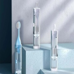 Set de periuță de dinți pentru drumeții, din plastic, creativ Kit de depozitare pentru pastă de dinți Instrumente de curățare a 