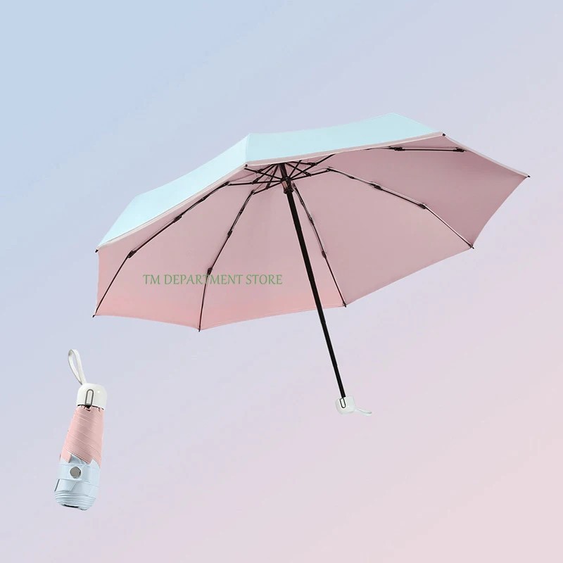 Umbrelă pliabilă de călătorie, 8 nervuri, mini compactă de buzunar, umbrelă de ploaie, rezistentă la vânt, rezistentă la ploaie,