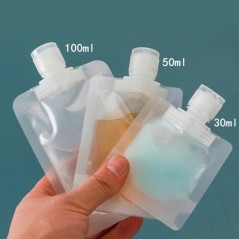 30/50/100ml Pungi de ambalare reîncărcabile Esențial de călătorie Loțiune Cosmetică Șampon Gel de duș Genți portabile Sticle de 