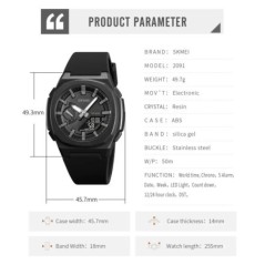 SKMEI Sport Ceas Impermeabil Ceas pentru bărbați Ceas cu numărătoare inversă Cod 5 Ceas cu alarmă Ceas cu dată și mișcare digita