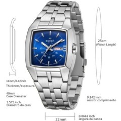 2023 ceasuri de lux pentru bărbați, ceas de mână cu quartz, original, rezistent la apă, din oțel inoxidabil, pentru bărbați, dat