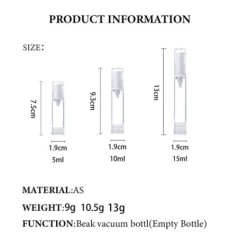 5ml 10ml 15ml Sub-imbuteliere de călătorie AS Loțiune cu pulverizare cu vid Cremă de ochi Flacon de reumplere Flacon portabil fă