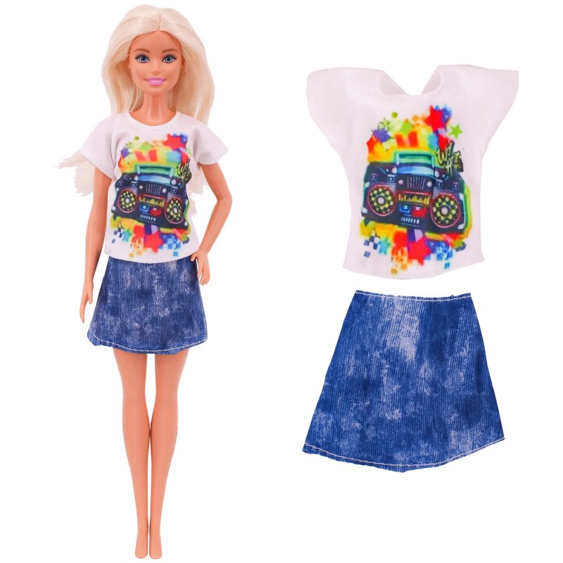 Haine pentru păpuși Barbies Rochie pentru păpuși ținută la modă Cămașă ținută ocazională Fusta pentru Barbie și 1/6 BJD Blythe H