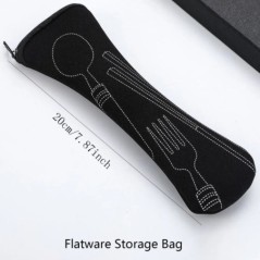 1PC sac de tacamuri Fabic set portabil de cină ambalaj furculiță de picnic de călătorie în aer liber, bucătărie, pungi de depozi