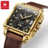 Ceasuri OLEVS de top pentru bărbați Ceas de mână cu cuarț pătrat de lux Ceas cronograf luminos și impermeabil original pentru bă