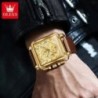 Ceasuri OLEVS de top pentru bărbați Ceas de mână cu cuarț pătrat de lux Ceas cronograf luminos și impermeabil original pentru bă