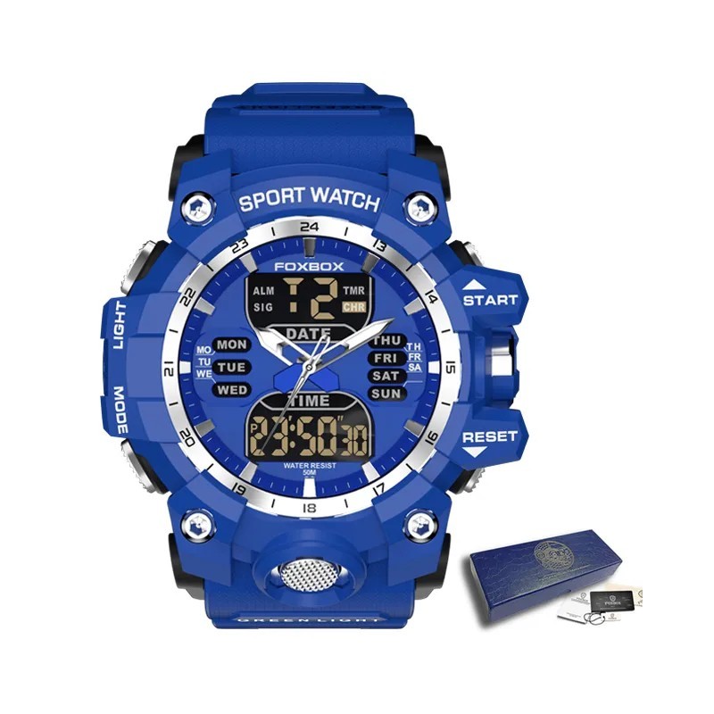 Ceasuri militare FOXBOX pentru bărbați Ceas de mână cu alarmă cu cronograf sport de lux LIGE Ceas mare cu quartz impermeabil Cea