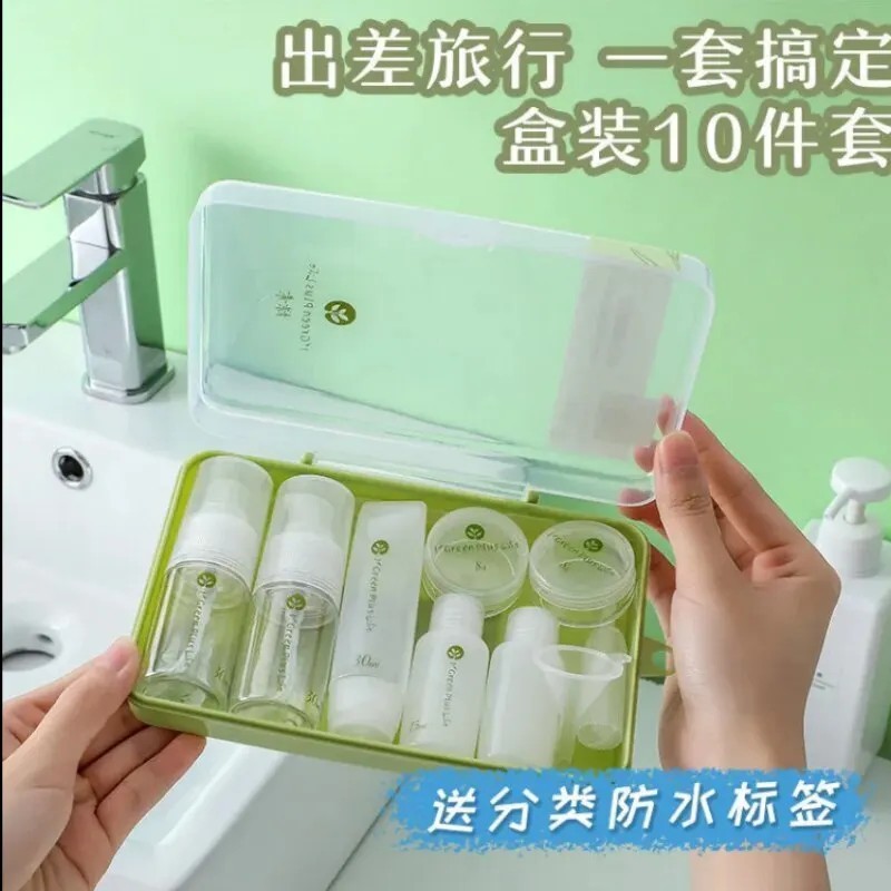 Set de sticle pentru dozator de cosmetice de călătorie, 10 buc Set de sticle pentru dozator de cosmetice de călătorie, 10 buc