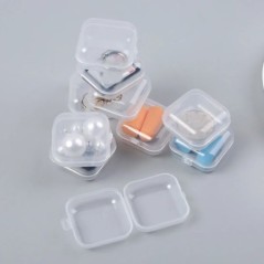 eTya Travel Cutie portabilă de bijuterii Organizator de depozitare Bijuterii transparente pentru femei Cutie de pachet mic Cutie