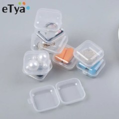 eTya Travel Cutie portabilă de bijuterii Organizator de depozitare Bijuterii transparente pentru femei Cutie de pachet mic Cutie