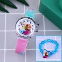 Ceasuri pentru fete, cu brățară, curea din silicon, prințesă, Elsa, pentru copii, ceas pentru copii