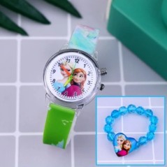 Ceasuri pentru fete, cu brățară, curea din silicon, prințesă, Elsa, pentru copii, ceas pentru copii