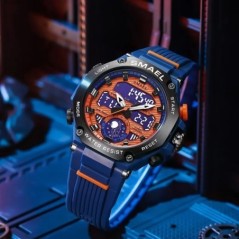 Ceasuri de mână cu quartz Sport SMAEL Ceas militar militar cu alarmă cu ecran dublu Ceas electronic cu LED 8069 Ceasuri rezisten