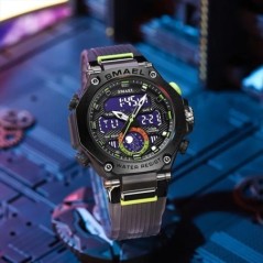 Ceasuri de mână cu quartz Sport SMAEL Ceas militar militar cu alarmă cu ecran dublu Ceas electronic cu LED 8069 Ceasuri rezisten