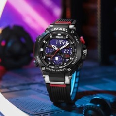 Ceasuri de mână cu quartz Sport SMAEL Ceas militar militar cu alarmă cu ecran dublu Ceas electronic cu LED 8069 Ceasuri rezisten