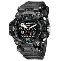 SMAEL Ceasuri Bărbați 50m Ceas sport rezistent la apă Ceas sport militar pentru bărbați Digital 8072 Ceas cu afișaj dublu Quartz