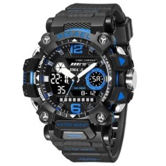 SMAEL Ceasuri Bărbați 50m Ceas sport rezistent la apă Ceas sport militar pentru bărbați Digital 8072 Ceas cu afișaj dublu Quartz