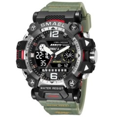 SMAEL Ceasuri Bărbați 50m Ceas sport rezistent la apă Ceas sport militar pentru bărbați Digital 8072 Ceas cu afișaj dublu Quartz