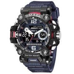 SMAEL Ceasuri Bărbați 50m Ceas sport rezistent la apă Ceas sport militar pentru bărbați Digital 8072 Ceas cu afișaj dublu Quartz