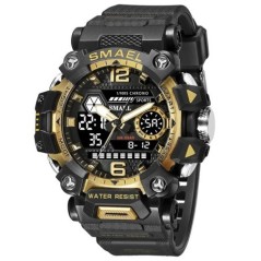 SMAEL Ceasuri Bărbați 50m Ceas sport rezistent la apă Ceas sport militar pentru bărbați Digital 8072 Ceas cu afișaj dublu Quartz