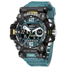 SMAEL Ceasuri Bărbați 50m Ceas sport rezistent la apă Ceas sport militar pentru bărbați Digital 8072 Ceas cu afișaj dublu Quartz
