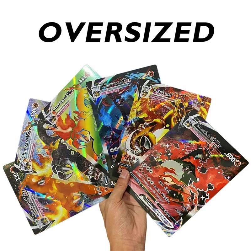 6/12 buc. Cărți Pokemon GX VMax Card supradimensionat Charizard Pikachu Colecție rară Antrenor de luptă Băieți Copii Cadouri de 