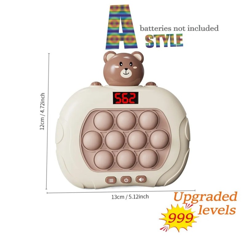 Pop Light Fidget Game Quick Push Bubble Game Jocuri portabile cu mâner portabil Jucării pentru băieți Fete Cadou pentru copii Ma