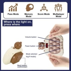 Pop Light Fidget Game Quick Push Bubble Game Jocuri portabile cu mâner portabil Jucării pentru băieți Fete Cadou pentru copii Ma