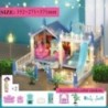 Castelul prințesei Miniaturi Casa de păpuși Accesorii Vila cu lumină Fata cadou de ziua de naștere Playhouse