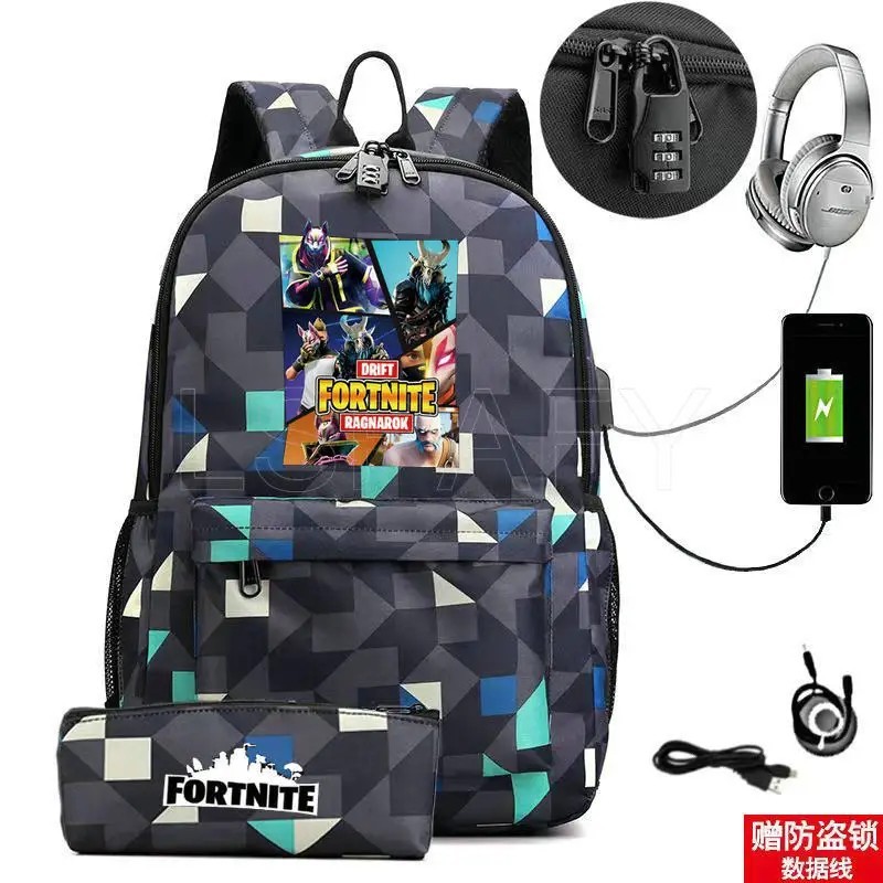 Rucsac FORTNITE cu imprimare, 17 inchi, ghiozdan pentru copii, genți de școală, băieți, pentru adolescenți, rucsac cu desene ani