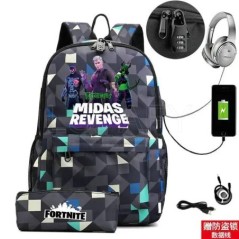 Rucsac FORTNITE cu imprimare, 17 inchi, ghiozdan pentru copii, genți de școală, băieți, pentru adolescenți, rucsac cu desene ani