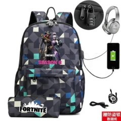 Rucsac FORTNITE cu imprimare, 17 inchi, ghiozdan pentru copii, genți de școală, băieți, pentru adolescenți, rucsac cu desene ani